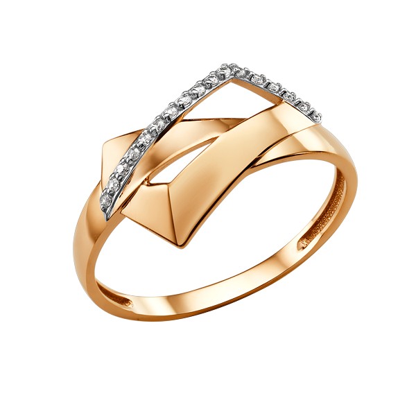 Кольцо, золото, фианит, 019411-1102